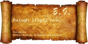 Balogh Ifigénia névjegykártya
